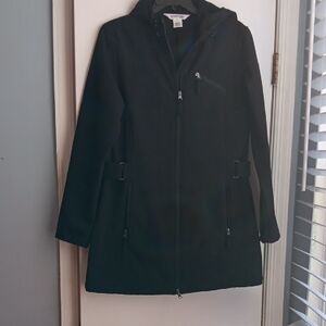 St. John's Bay Black Hooded Trench Coat